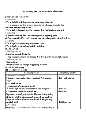 Giáo án Mầm non Lớp Lá - Đề tài: Nhặt cành, lá, cây, hoa khô để làm tranh