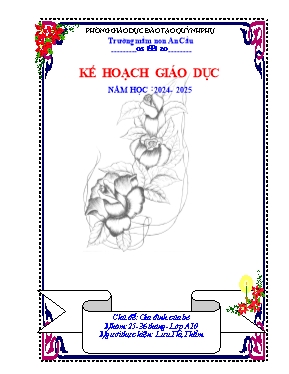 Kế hoạch giáo dục Lớp Nhà trẻ - Chủ đề: Gia đình của bé - Năm học 2024-2025 - Lưu Thị Thắm