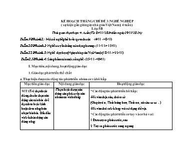 Kế hoạch Lớp Lá - Chủ đề 3: Nghề nghiệp - Năm học 2024-2025