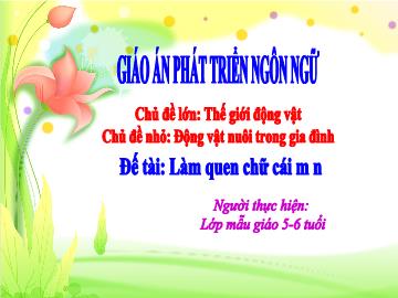 Bài giảng Mầm non Lớp Lá - Đề tài: Làm quen chữ cái m,n