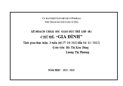 Giáo án Mầm non Lớp Chồi - Chủ đề: Bản thân - Năm học 2022-2023 - Hà Thị Kim Dung
