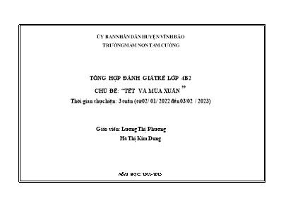 Giáo án Mầm non Lớp Chồi - Chủ đề: Tết và mùa xuân - Năm học 2022-2023 - Lương Thị Phương