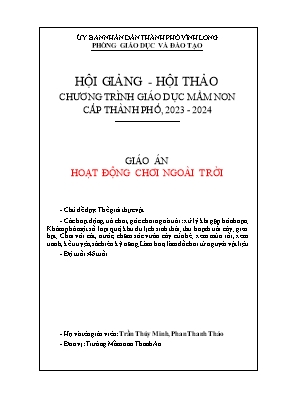 Giáo án Mầm non Lớp Chồi - Chủ đề: Thế giới thực vật - Năm học 2023-2024 - Trần Thúy Minh