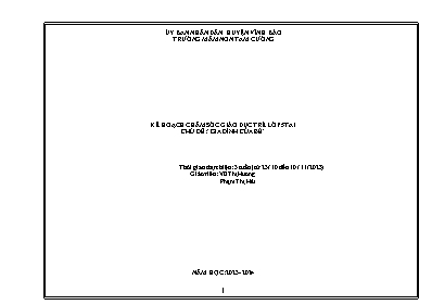 Giáo án Mầm non Lớp Lá - Chủ đề: Gia đình của bé - Năm học 2023-2024 - Vũ Thị Hương
