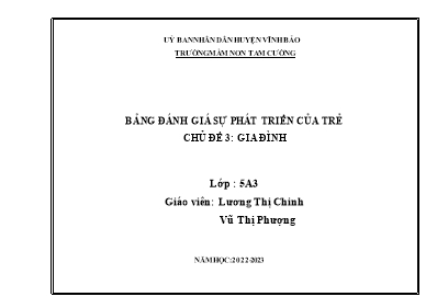 Giáo án Mầm non Lớp Lá - Chủ đề: Gia đình - Năm học 2022-2023 - Lương Thị Chinh
