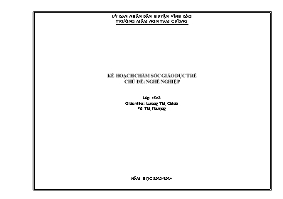 Giáo án Mầm non Lớp Lá - Chủ đề: Nghề nghiệp - Năm học 2023-2024 - Lương Thị Chinh