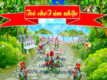 Slide Trò chơi Powerpoint - Trò chơi Âm nhạc: Thử tài của bé - Phạm Thị Quỳnh Nga