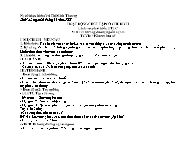 Kế hoạch bài dạy Lớp Nhà Trẻ - Chủ đề 3: Gia đình - Năm học 2023-2024 (Hoàng Thị Thúy + Vũ Thị Minh Thương)