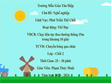 Bài giảng Mầm non Lớp Chồi - Chủ đề: Nghề nghiệp - Năm học 2023-2024 - Phạm Thúy Muội