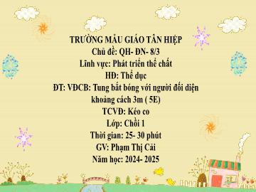 Bài giảng Mầm non Lớp Chồi - Chủ đề: Quê hương. Đất nước. 8/3 - Năm học 2024-2025 - Phạm Thị Cải
