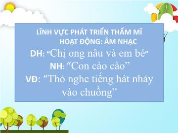Bài giảng Mầm non Lớp Chồi - Đề tài: Hoạt động Âm nhạc Chị ong nâu nâu và em bé