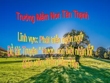 Bài giảng Mầm non Lớp Chồi - Đề tài: Truyện Hươu con biết nhận lỗi - Trần Cẩm Tiên