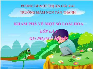 Bài giảng Mầm non Lớp Lá - Đề tài: Khám phá về 1 số loài hoa - Phạm Cẩm Thi