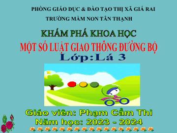 Bài giảng Mầm non Lớp Lá - Đề tài: Một số luật giao thông đường bộ - Năm học 2023-2024 - Phạm Cẩm Thi