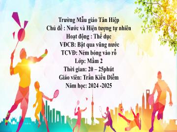 Bài giảng Mầm non Lớp Mầm - Chủ đề: Nước và Hiện tượng tự nhiên - Năm học 2024-2025 - Trần Kiều Diễm