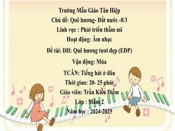 Bài giảng Mầm non Lớp Mầm - Chủ đề: Quê hương. Đất nước. 8/3 - Năm học 2024-2025 - Trần Kiều Diễm