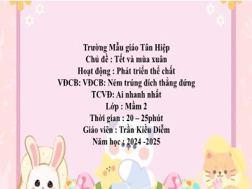 Bài giảng Mầm non Lớp Mầm - Chủ đề: Tết và mùa xuân - Năm học 2024-2025 - Trần Kiều Diễm