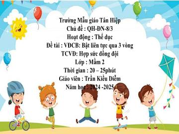 Bài giảng Mầm non Lớp Mầm - Đề tài: Vận động cơ bản Bật liên tục qua 3 vòng. Trò chơi vận động Hợp sức đồng đội - Năm học 2024-2025 - Trần Kiều Diễm