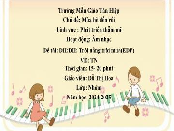 Bài giảng Mầm non Lớp Nhà trẻ - Chủ đề: Mùa hè đến rồi - Năm học 2024-2025 - Đỗ Thị Hoa