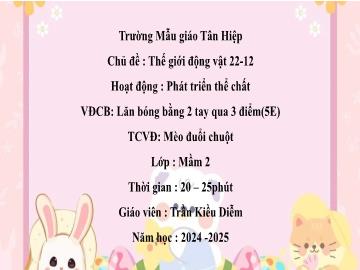 Bài giảng Mầm non Lớp Nhà trẻ - Chủ đề: Thế giới động vật. 22/12 - Năm học 2024-2025 - Trần Kiều Diễm
