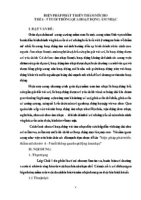 Biện pháp phát triển thẩm mĩ cho trẻ 4 - 5 tuổi thông qua hoạt động âm nhạc