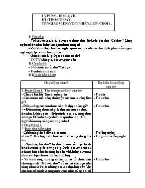 Giáo án Mầm non Lớp Chồi - Đề tài: Thơ Cô dạy - Võ Tú Hiên
