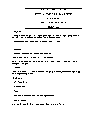 Giáo án Mầm non Lớp Chồi - Đề tài: Trò chuyện về các giác quan - Năm học 2024-2025 - Nguyễn Thanh Trúc