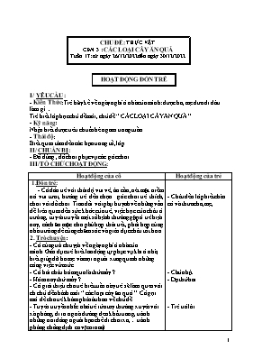 Giáo án Mầm non Lớp Chồi - Tuần 17, Chuyên đề 3: Các loại cây ăn quả - Năm học 2022-2023