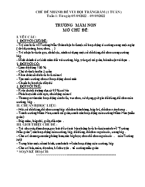 Giáo án Mầm non Lớp Lá - Tuần 1, Chủ đề nhánh: Bé vui hội trăng rằm - Năm học 2022-2023 - Trần Bích Nhung
