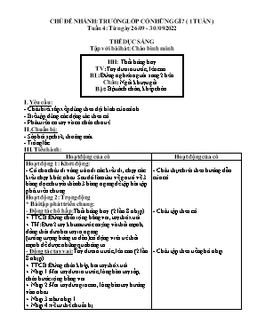 Giáo án Mầm non Lớp Lá - Tuần 4, Chủ đề nhánh: Trường lớp có những gì? - Năm học 2022-2023 - Nguyễn Thị Thi