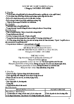 Giáo án Mầm non Lớp Mầm - Tuần 11, Chủ đề nhánh: Ngày tết của cô - Năm học 2022-2023 - Huỳnh Thị Bích Ngọc