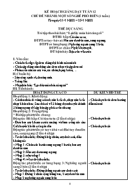 Giáo án Mầm non Lớp Mầm - Tuần 12, Chủ đề nhánh: Một số nghề phổ biến - Năm học 2022-2023 - Lâm Thị Kiều Diểm