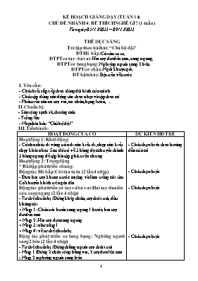 Giáo án Mầm non Lớp Mầm - Tuần 14, Chủ đề nhánh 4: Bé thích nghề gì? - Năm học 2022-2023 - Huỳnh Thị Bích Ngọc