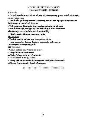 Giáo án Mầm non Lớp Mầm - Tuần 19, Chủ đề nhánh: Mùa xuân yêu thương - Năm học 2022-2023