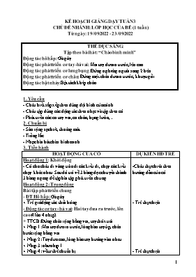 Giáo án Mầm non Lớp Mầm - Tuần 3, Chủ đề nhánh: Lớp học của bé - Năm học 2022-2023 - Huỳnh Thị Bích Ngọc