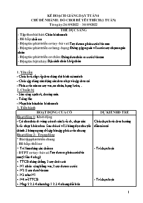 Giáo án Mầm non Lớp Mầm - Tuần 4, Chủ đề nhánh: Đồ chơi bé yêu thích - Năm học 2022-2023 - Lâm Thị Kiều Diểm