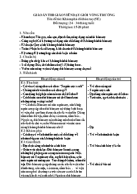 Giáo án Mầm non Lớp Nhà trẻ - Đề tài: Khám phá đôi bàn tay - Phạm Thị Lan Phương