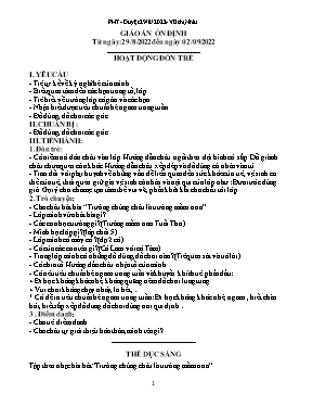 Giáo án ổn định Mầm non Lớp Chồi - Năm học 2022-2023