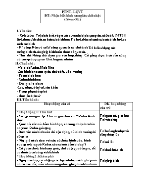 Giáo án Stem Mầm non Lớp Lá - Đề tài: Nhận biết hình tam giác, chữ nhật
