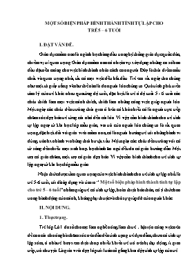 Một số biện pháp hình thành tính tự lập cho trẻ 5 – 6 tuổi