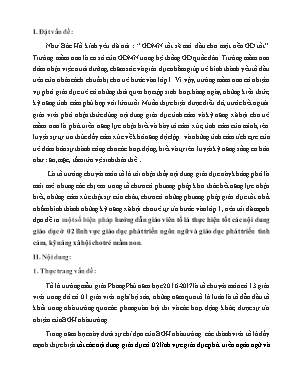 Một số biện pháp hướng dẫn giáo viên tổ lá thực hiện tốt các nội dung giáo dục ở 02 lĩnh vực giáo dục phát triển ngôn ngữ và giáo dục phát triển tình cảm, kỹ năng xã hội cho trẻ mầm non