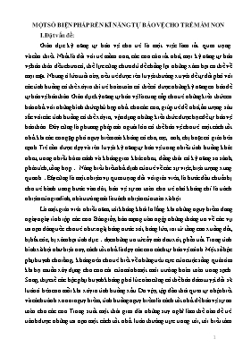 Một số biện pháp rèn kĩ năng tự bảo vệ cho trẻ mầm non