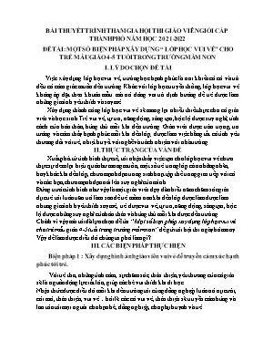 Một số biện pháp xây dựng lớp học vui vẻ cho trẻ mẫu giáo 4-5 tuổi trong trường mầm non