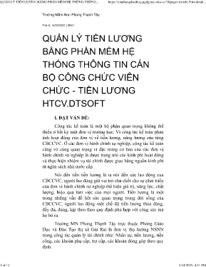 Quản lý tiền lương bằng phần mềm hệ thống thông tin cán bộ công chức viên chức-Tiền lương HTCV.DTSOFT