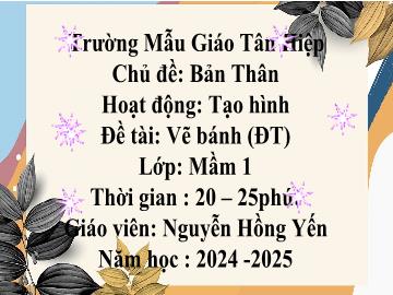 Bài giảng Mầm non Lớp Mầm - Chủ đề: Bản thân - Đề tài: Vẽ bánh - Năm học 2024-2025 - Nguyễn Hồng Yến