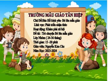 Bài giảng Mầm non Lớp Nhà trẻ - Chủ đề: Bác Hồ kính yêu. Bé lên mẫu giáo - Đề tài: Trò chuyện Bé lên mẫu giáo - Năm học 2023-2024 - Nguyễn Kim Cúc