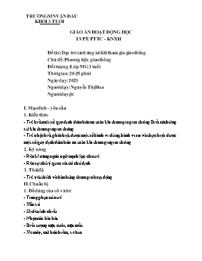 Giáo án Mầm non Lớp Mầm - Năm học 2022-2023 - Trường Mầm non Văn Đẩu