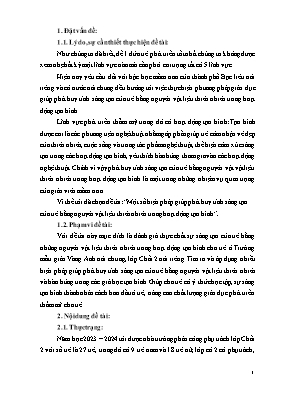 Một số biện pháp giúp phát huy tính sáng tạo của trẻ bằng nguyên vật liệu thiên nhiên trong hoạt động tạo hình