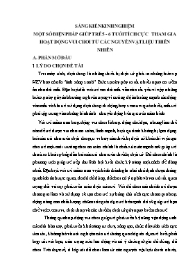 Một số biện pháp giúp trẻ 5 - 6 tuổi tích cực tham gia hoạt động vui chơi từ các nguyên vật liệu thiên nhiên