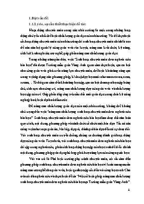 Một số biện pháp nâng cao chất lượng sinh hoạt chuyên môn theo nghiên cứu bài học tại Trường mẫu giáo Vàng Anh